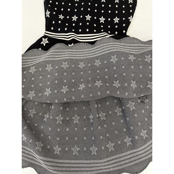 Ted Baker Mariae Sweater Dress 3 (US 8) Black Stars Jacquard Fit Flare Skater - Picture 10 of 12